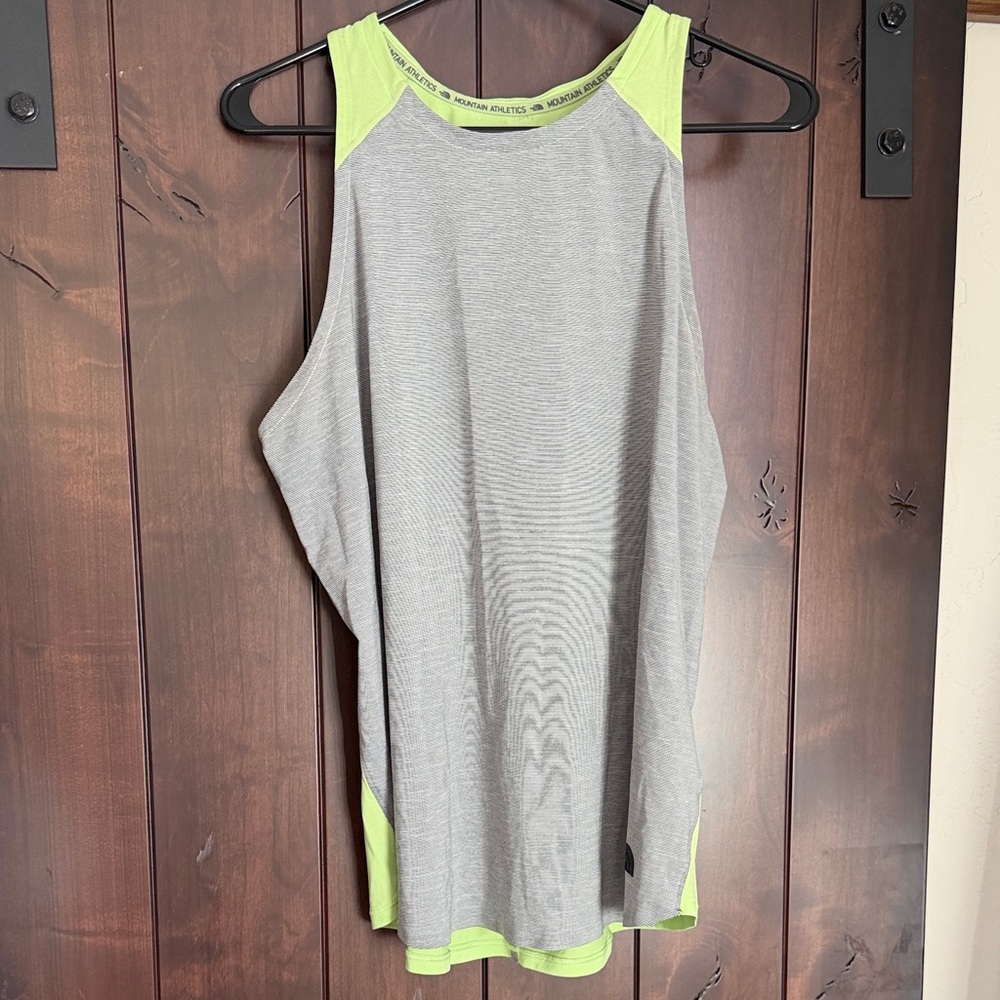 The North Face Gray and Neon Green Tank Top